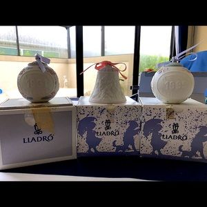 Lladro Christmas balls and bell